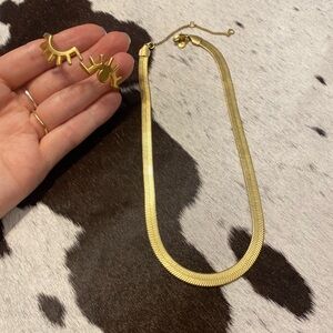 Madewell Gold Necklace and Cuff Bundle